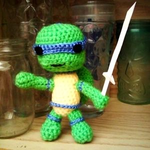 Baby ninja turtles crochet doll